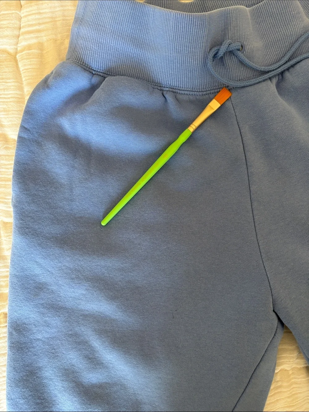 Nike Blue Fleece Jogger Sweatpants Embroidered Swoosh Athleisure Sporty Small